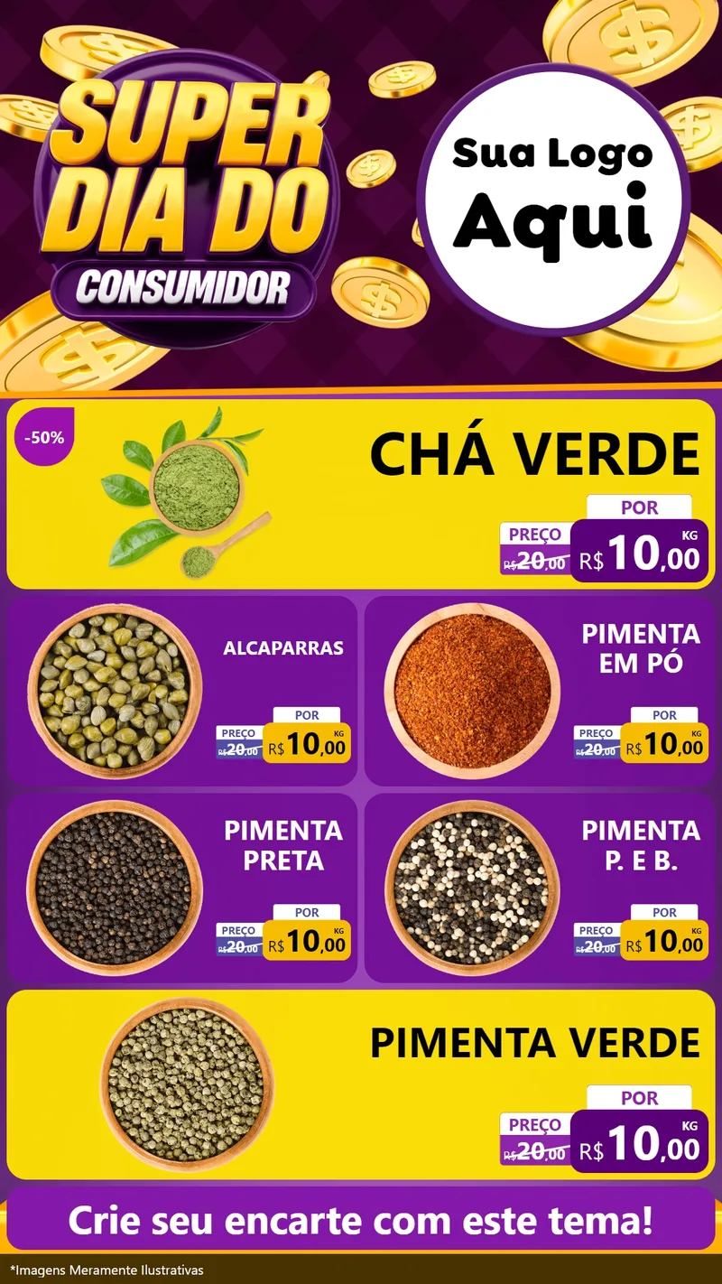Modelo de TV para TV Vertical com o tema Super Dia do Consumidor para Produtos Naturais