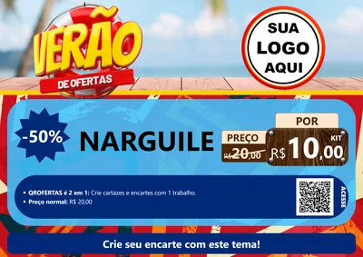 Modelo de Cartaz para Cartaz A4 Horizontal com o tema Verão de Ofertas para Tabacaria