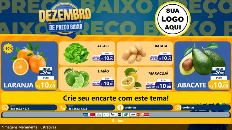 Modelo de TV para TV Horizontal com o tema Dezembro de Preço Baixo para Hortifrúti