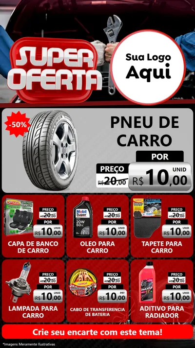 Modelo de Rede Social para Stories com o tema Super Oferta - Autopeças para Auto peças