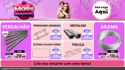 Modelo de TV para TV Horizontal com o tema Dia das Mães Ofertas para Você! para Ferragens