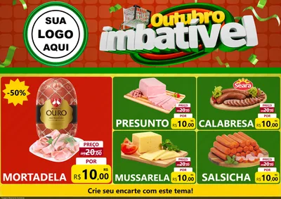 Modelo de Encarte para Encarte A4 Horizontal com o tema Outubro Imbatível para Frios e Laticínios