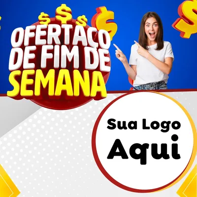 Modelo de Rede Social para Feed Facebook com o tema Ofertaço de Fim de Semana para Supermercado