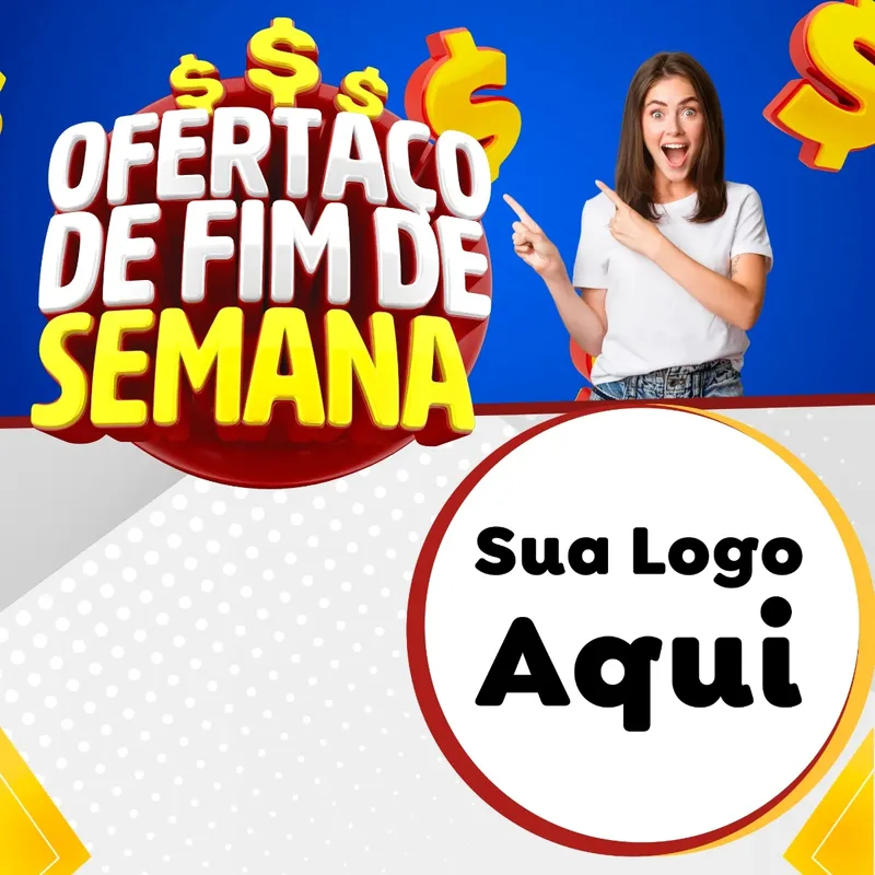Modelo de Rede Social para Feed Facebook com o tema Ofertaço de Fim de Semana para Supermercado