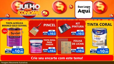 Modelo de TV para TV Horizontal com o tema Operação Julho Com Mais Economia para Tintas e Ferramentas