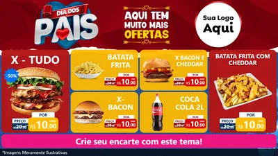 Modelo de TV para TV Horizontal com o tema Dia dos Pais para Hamburgueria