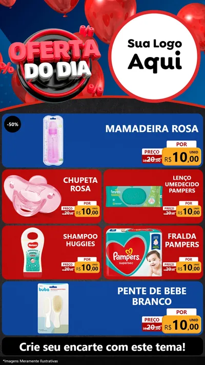 Modelo de TV para TV Vertical com o tema Oferta do Dia para Bebês