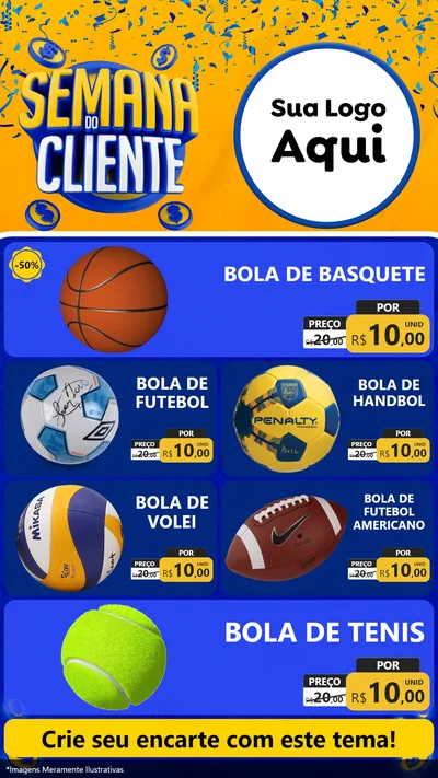 Modelo de TV para TV Vertical com o tema Semana do Cliente para Artigos Esportivos