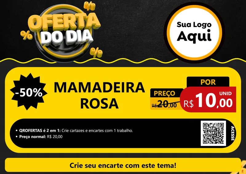 Modelo de Cartaz para Cartaz A4 Horizontal com o tema Oferta Do Dia para Bebês