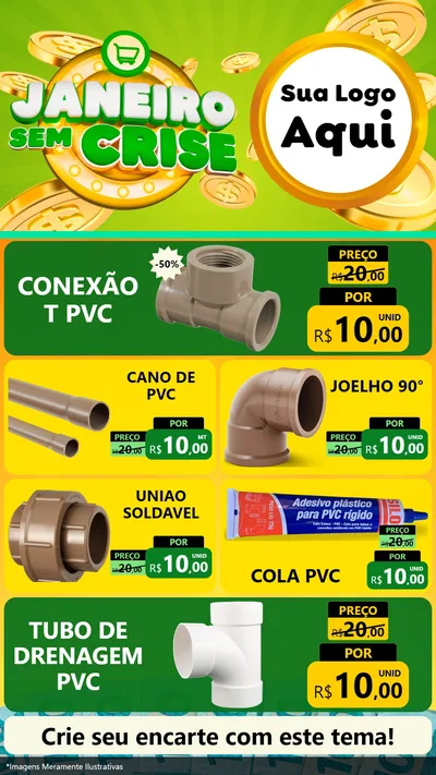 Modelo de TV para TV Vertical com o tema Janeiro Sem Crise para Tubos e conexões
