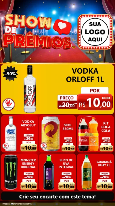 Modelo de Rede Social para Stories com o tema Show de Prêmios para Distribuidora de bebidas