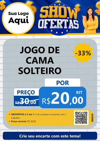 Modelo de Cartaz para Cartaz A4 Vertical com o tema Show de Ofertas para Cama, Mesa e Banho