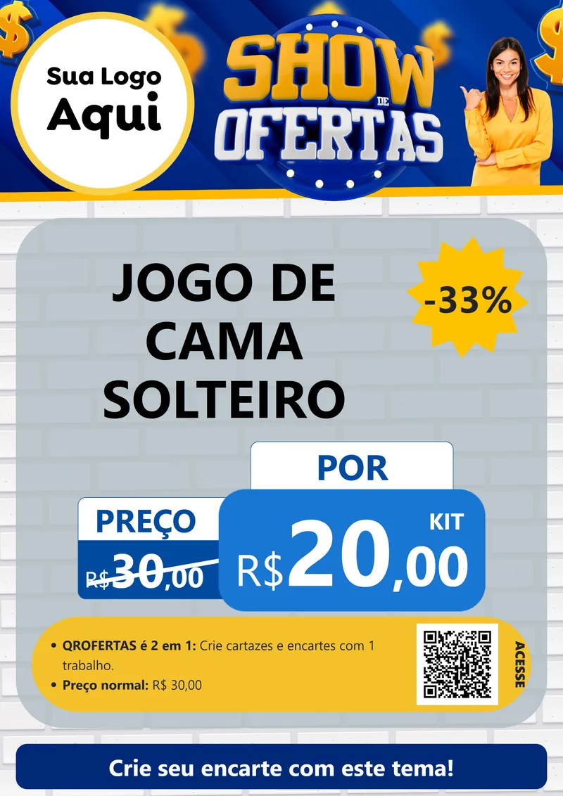 Modelo de Cartaz para Cartaz A4 Vertical com o tema Show de Ofertas para Cama, Mesa e Banho