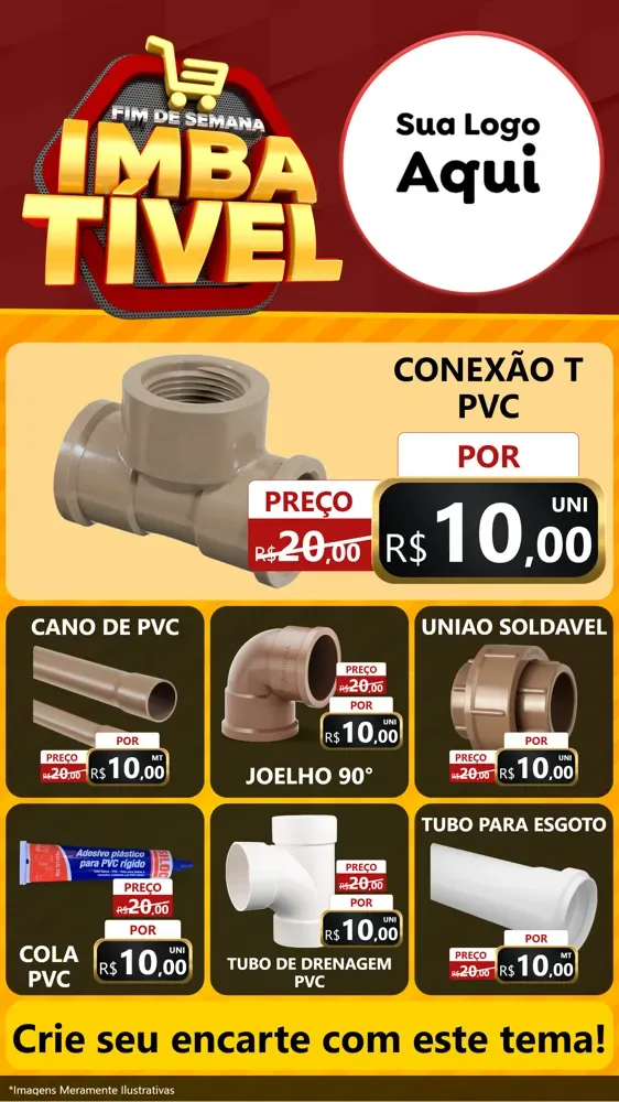 Modelo de Rede Social para Stories com o tema Fim de Semana Imbatível para Tubos e conexões