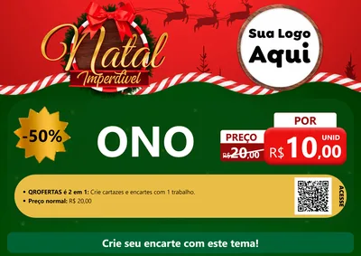 Modelo de Cartaz para Cartaz A4 Horizontal com o tema Natal Imperdível para Óticas