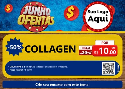 Modelo de Cartaz para Cartaz A4 Horizontal com o tema Junho de Ofertas para Suplementos alimentares