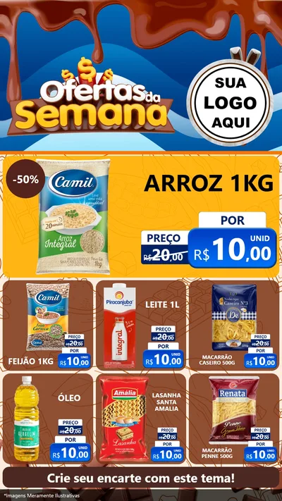 Modelo de Rede Social para Stories com o tema Ofertas da Semana - Páscoa para Supermercado