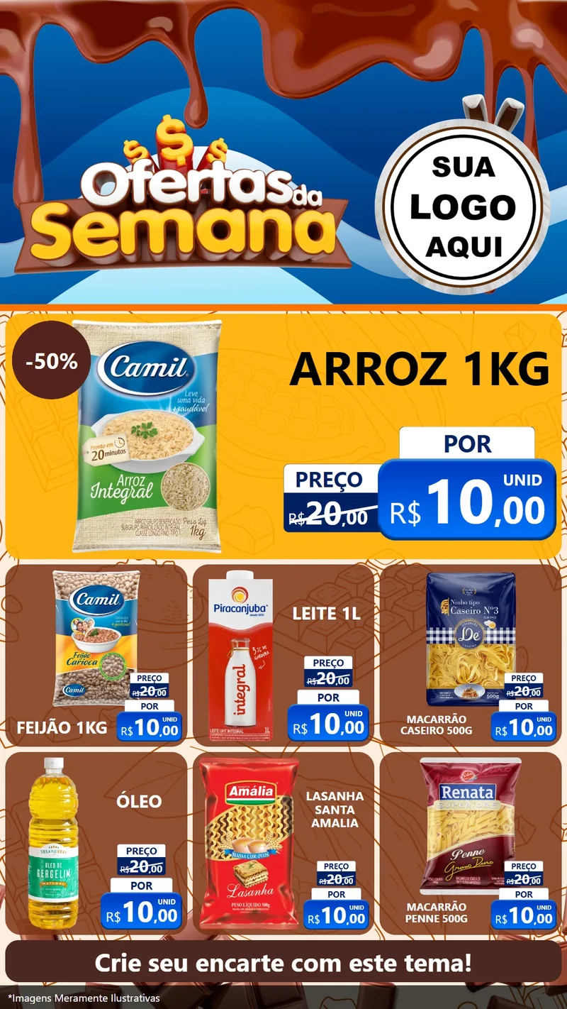 Modelo de Rede Social para Stories com o tema Ofertas da Semana - Páscoa para Supermercado