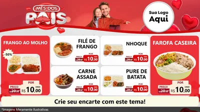 Modelo de TV para TV Horizontal com o tema Mês dos Pais para Restaurante