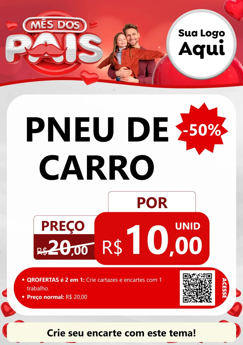 Modelo de Cartaz para Cartaz A4 Vertical com o tema Mês dos Pais para Auto peças