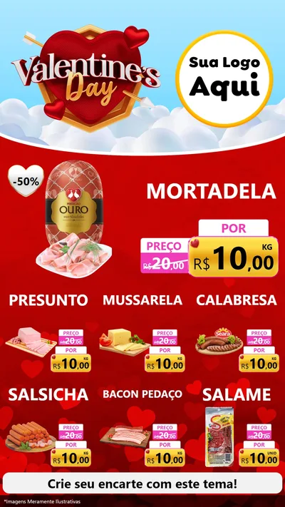 Modelo de Rede Social para Stories com o tema Valentine's Day para Frios e Laticínios