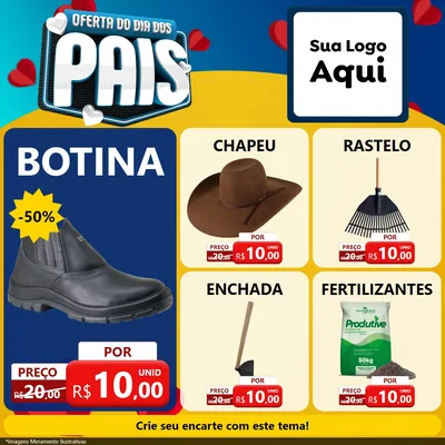 Modelo de Rede Social para Feed Facebook com o tema Oferta Do Dia Dos Pais para Agropecuária
