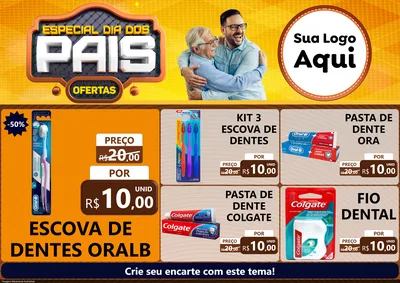 Modelo de Encarte para Encarte A4 Horizontal com o tema Especial Dia dos Pais para Higiene Pessoal