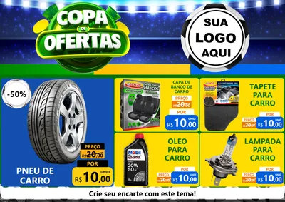 Modelo de Encarte para Encarte A4 Horizontal com o tema Copa de Ofertas para Auto peças