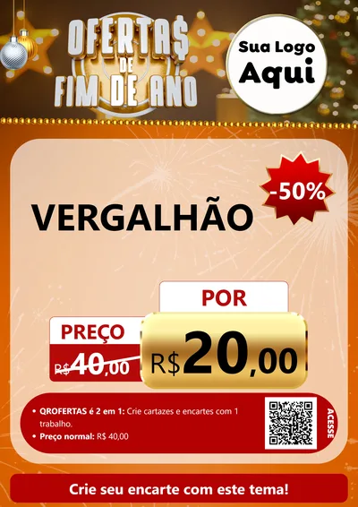 Modelo de Cartaz para Cartaz A4 Vertical com o tema Ofertas de Fim de Ano para Ferragens