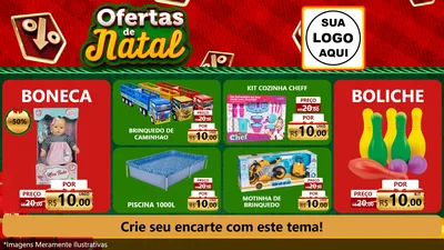 Modelo de TV para TV Horizontal com o tema Ofertas de Natal para Brinquedos