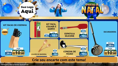 Modelo de TV para TV Horizontal com o tema Ofertas de Natal para Utilidades Domésticas