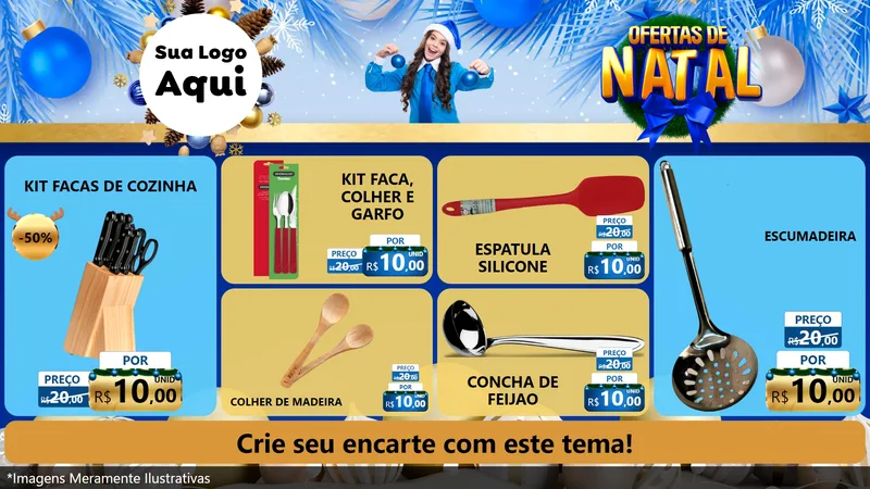Modelo de TV para TV Horizontal com o tema Ofertas de Natal para Utilidades Domésticas
