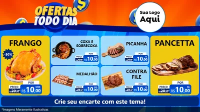 Modelo de TV para TV Horizontal com o tema Ofertas Todo Dia para Assados