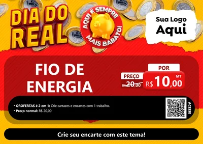 Modelo de Cartaz para Cartaz A4 Horizontal com o tema Dia Do Real para Materiais Elétricos