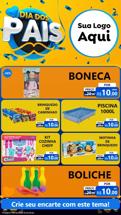 Modelo de TV para TV Vertical com o tema Dia dos Pais para Brinquedos