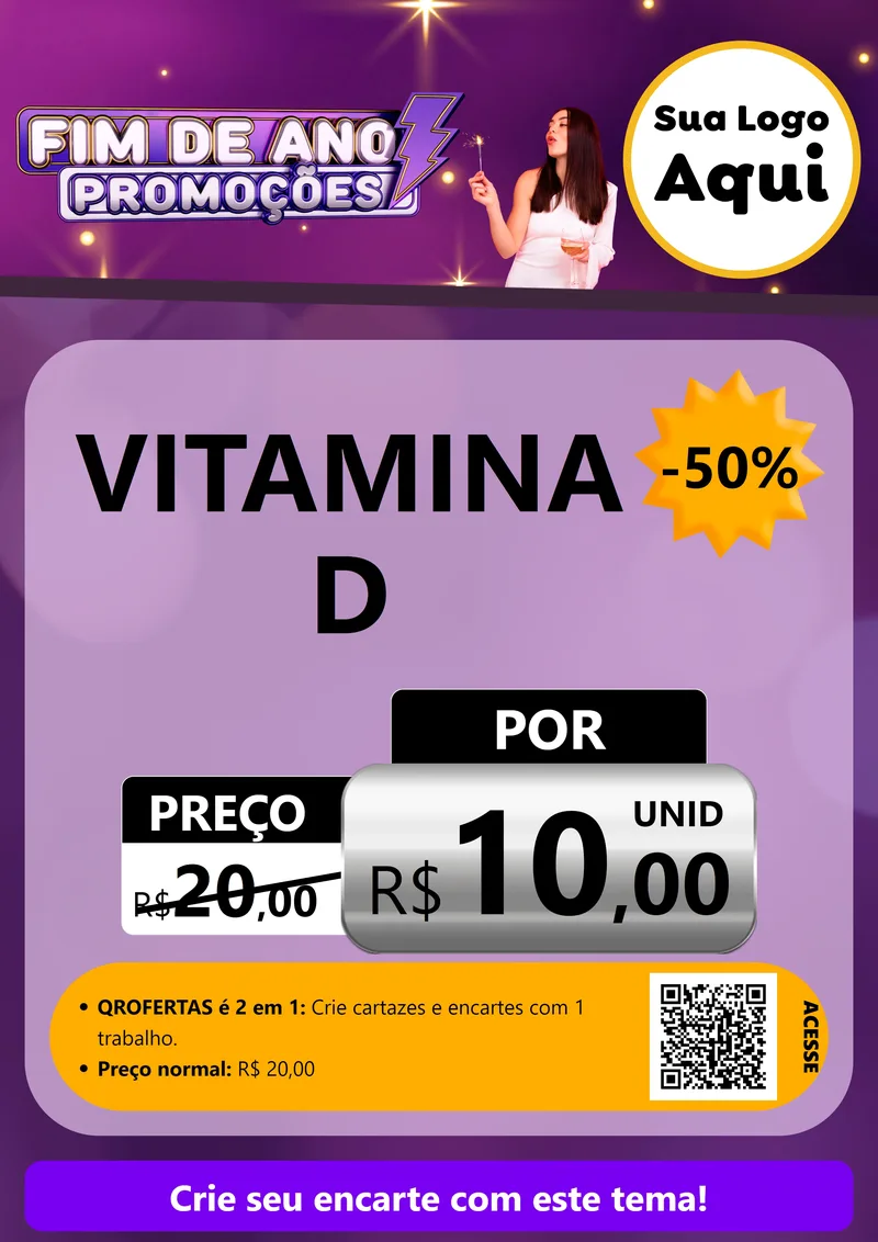 Modelo de Cartaz para Cartaz A4 Vertical com o tema Fim de Ano Promoções para Farmácia