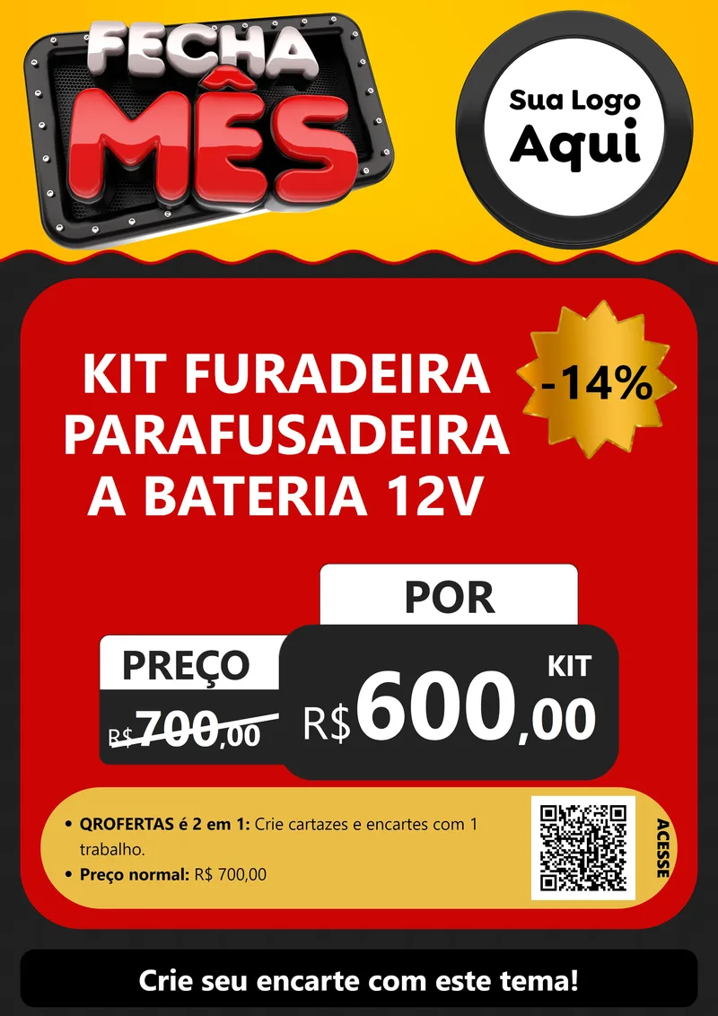 Modelo de Cartaz para Cartaz A4 Vertical com o tema Fecha Mês para Maquinas e Ferramentas