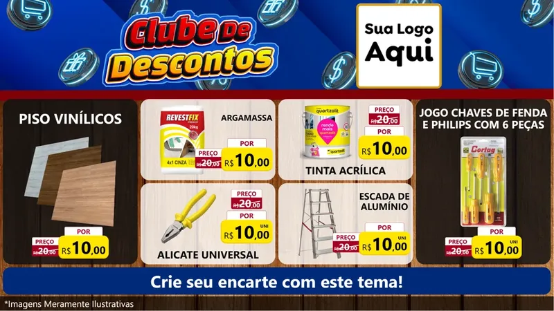 Modelo de TV para TV Horizontal com o tema Clube de Descontos para Material para Construção