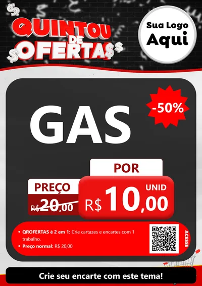 Modelo de Cartaz para Cartaz A4 Vertical com o tema Quintou de Ofertas para Água e gás