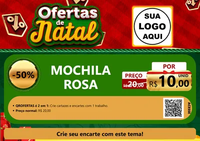 Modelo de Cartaz para Cartaz A4 Horizontal com o tema Ofertas de Natal para Papelaria
