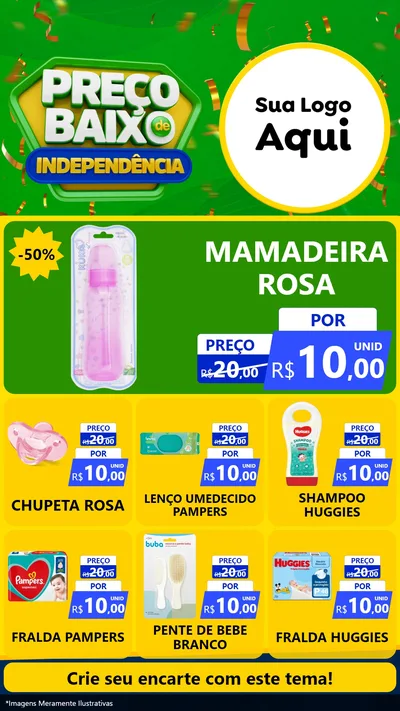 Modelo de Rede Social para Stories com o tema Preço Baixo de Independência para Bebês