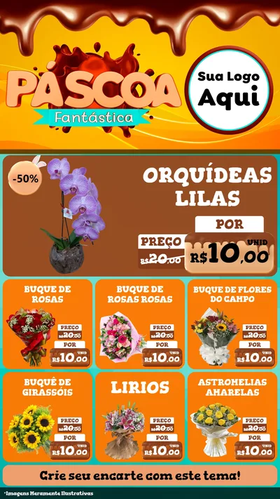 Modelo de Rede Social para Stories com o tema Páscoa Fantástica para Floricultura e jardim