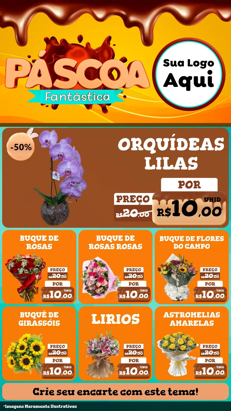 Modelo de Rede Social para Stories com o tema Páscoa Fantástica para Floricultura e jardim
