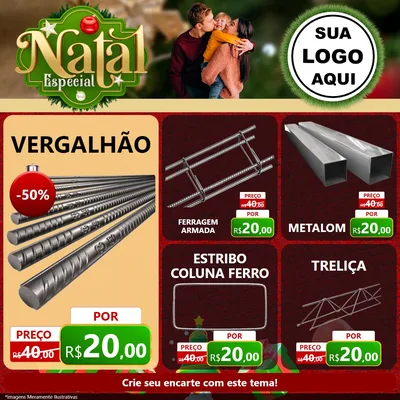 Modelo de Rede Social para Feed Facebook com o tema Natal Especial para Ferragens