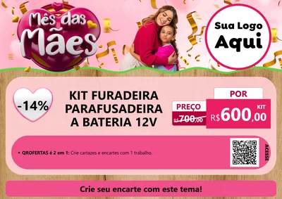 Modelo de Cartaz para Cartaz A4 Horizontal com o tema Mês das Mães para Maquinas e Ferramentas