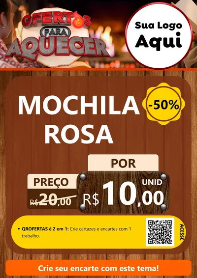 Modelo de Cartaz para Cartaz A4 Vertical com o tema Ofertas Para Aquecer para Papelaria