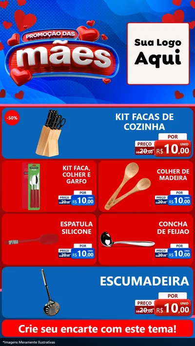 Modelo de TV para TV Vertical com o tema Promoção das Mães para Utilidades Domésticas