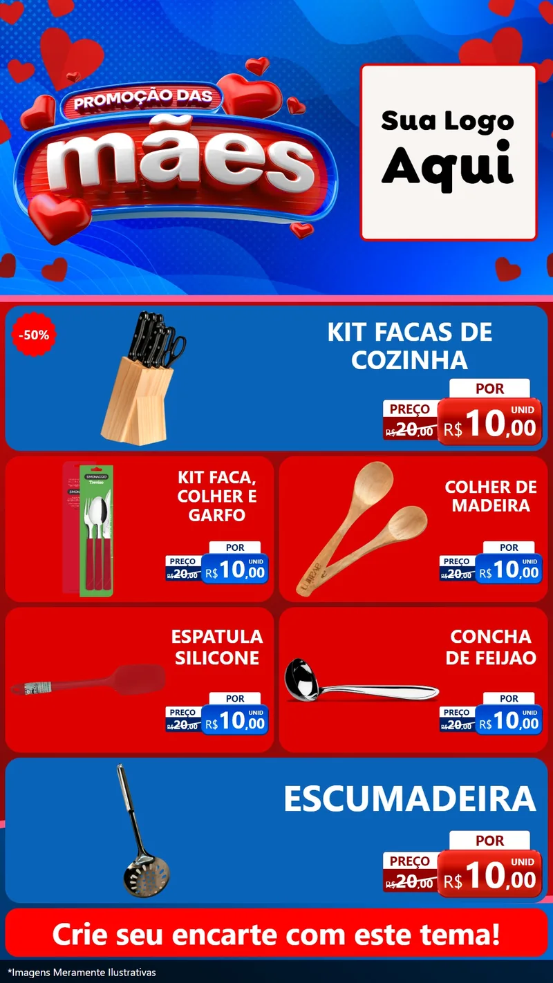 Modelo de TV para TV Vertical com o tema Promoção das Mães para Utilidades Domésticas