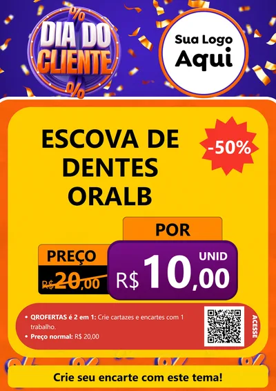 Modelo de Cartaz para Cartaz A4 Vertical com o tema Dia do Cliente para Higiene Pessoal