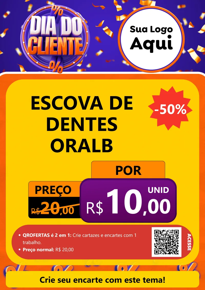 Modelo de Cartaz para Cartaz A4 Vertical com o tema Dia do Cliente para Higiene Pessoal